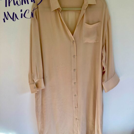 Tomas Maier Blush Midi Silk Shirtdress ~ Quiet Luxury