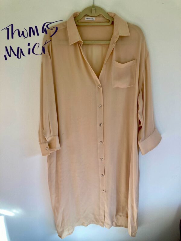 Tomas Maier Blush Midi Silk Shirtdress ~ Quiet Luxury