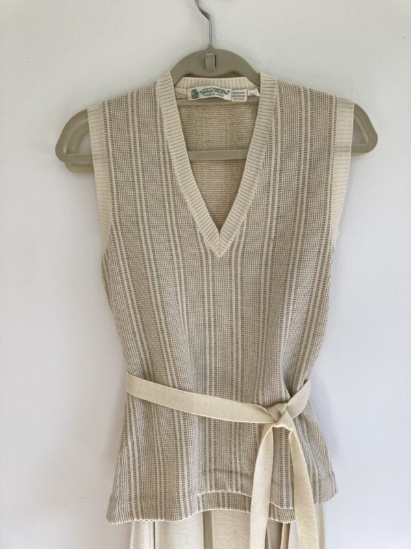 Gino Paoli ~ 1960s Cream & Gold Two-Piece Set Pleat Skirt + Top ~ Mint Vintage - Image 6