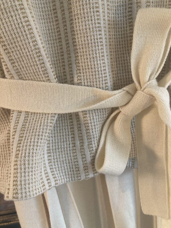 Gino Paoli ~ 1960s Cream & Gold Two-Piece Set Pleat Skirt + Top ~ Mint Vintage - Image 3