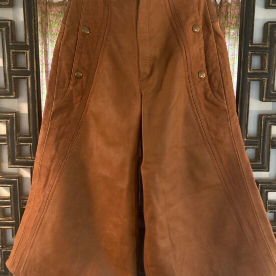 Chloe Leather Wide-Leg High-Waist Pants ~ Size 36 ~ Havana Brown ~ $2700 Retail!