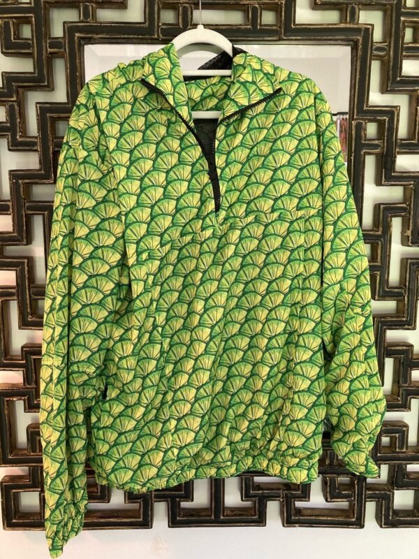 ROI du LAC Lime Print Jacket Zip Hood Windbreaker SS22 Men's L Fits Women's XL - Image 6