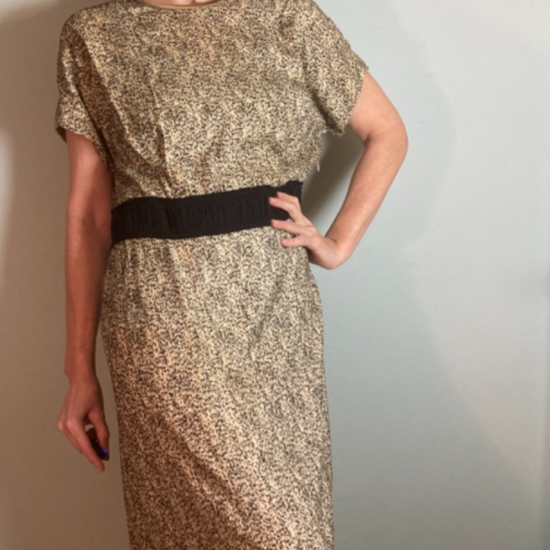 Dries Van Noten Iconic Dress ~ Gold Metallic Black Details ~ Georgous Size 44