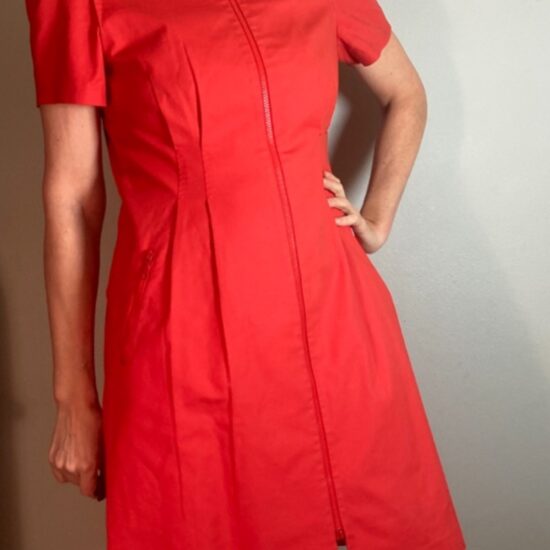 Lafayette 148 Orange Cotton Poplin Zip Dress ~ Easy Style ~ Sz 10