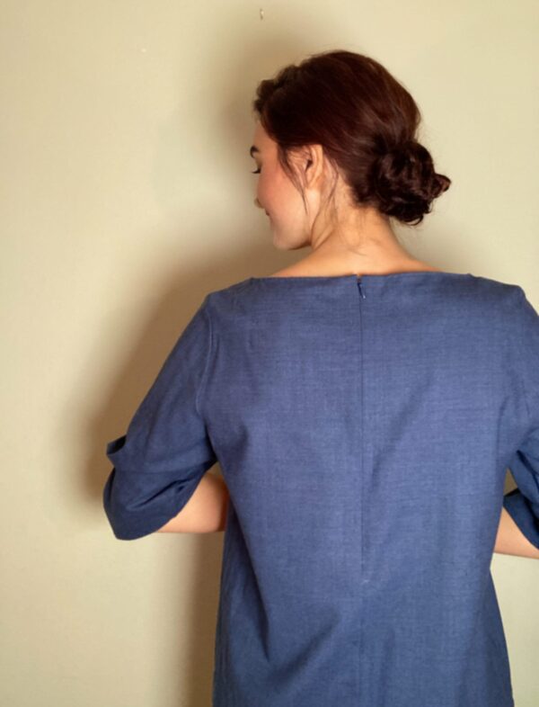COS ~ Beautiful Blue Wool Top ~ Twist Detail sleeve ~ Sz 10 - Image 2