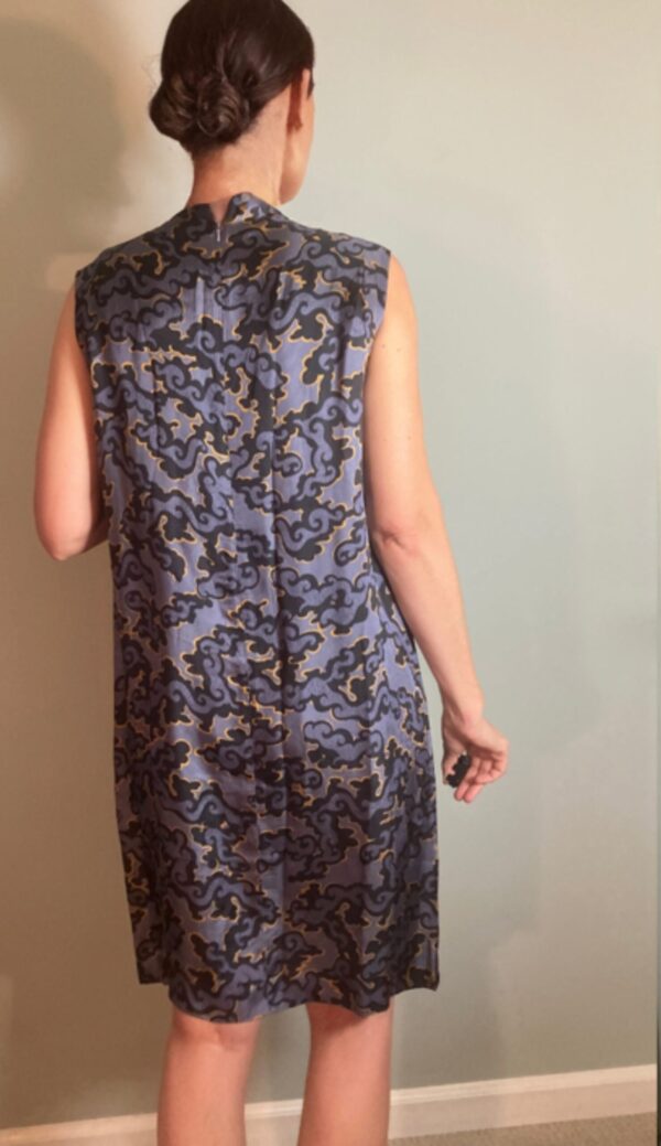 Dries Van Noten Blue Asian Mixed Print Dress ~ AW 15/16 Collection ~ Sz 44 - Image 4
