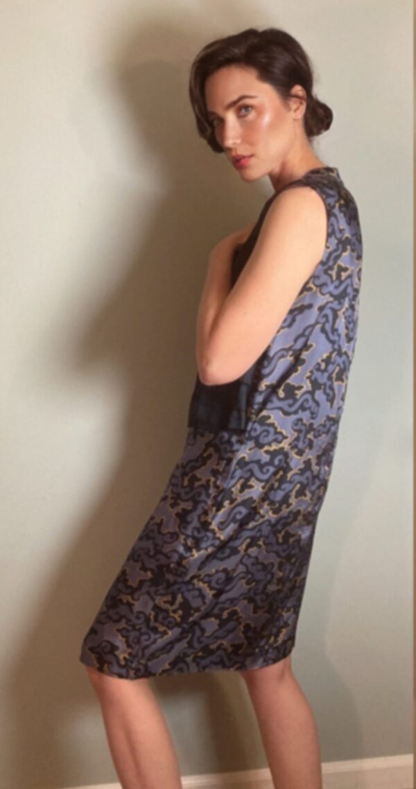 Dries Van Noten Blue Asian Mixed Print Dress ~ AW 15/16 Collection ~ Sz 44 - Image 3