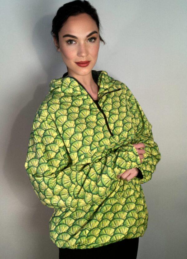 ROI du LAC Lime Print Jacket Zip Hood Windbreaker SS22 Men's L Fits Women's XL - Image 2