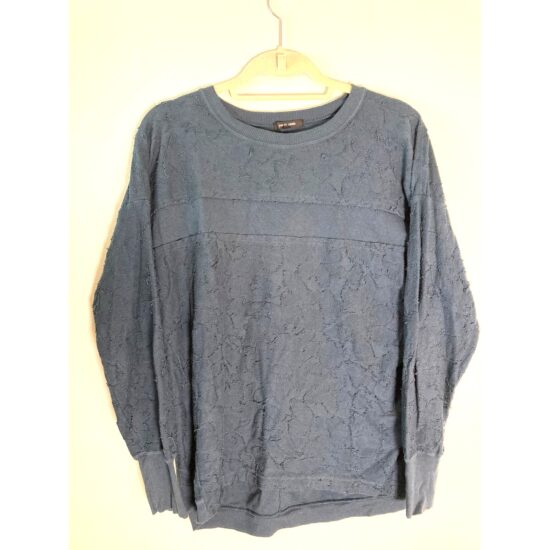 Pas de Calais - Deep Teal Cotton Sweatshirt ~ Textured Simplicity! ~ Sz 36