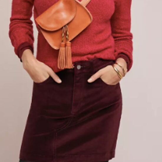 DL1961 Velvet Mini Skirt Purple Maroon Burgundy ~ Hippie Vibes - Sz 27 Small