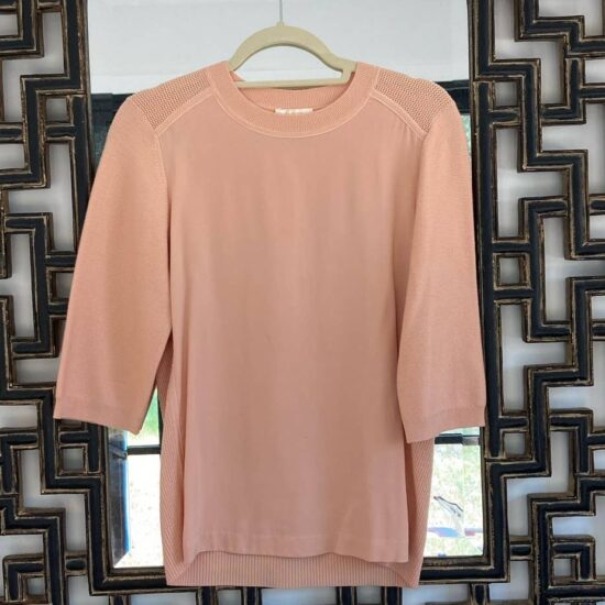 Chloe' Blush Pink Silk & Knit Sweater ~ Classic & Cool French Girl Style