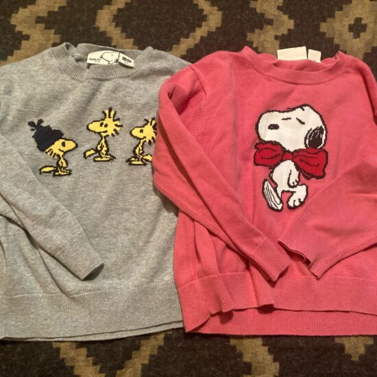Uniqlo Peanuts Snoopy Woodstock TWO Sweaters ~ Size 3-4 ~ Bring On The Sass!