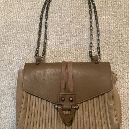 Pour La Victorie Olive Leather Handbag Chain Strap ~ NWOT ~ PERFECT Fall Bag