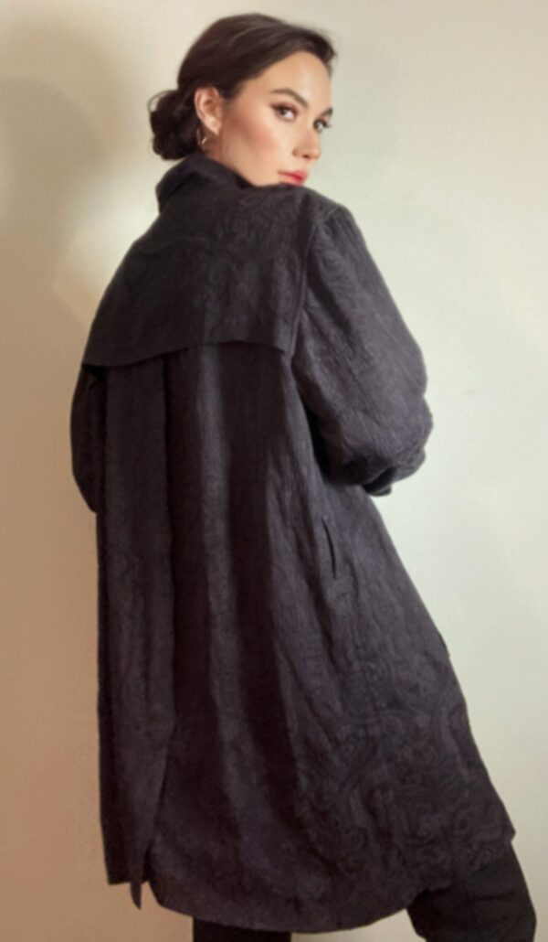 Dries Van Noten ~ BEAUTIFUL Utility Trench Coat Embroidered Navy ~ Sz Large - Image 5