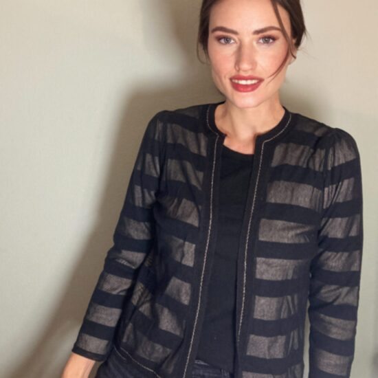 French Girl Style ~ Vintage Marc by Marc Jacobs Striped Knit Cardigan Sz M