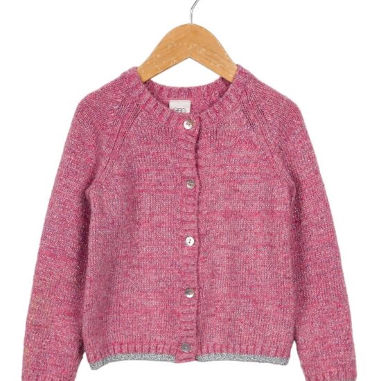 Egg by Susan Lazar PINK Sparkly Cardigan Pearlized Buttons ~ Sz 4 ~ So Sweet!