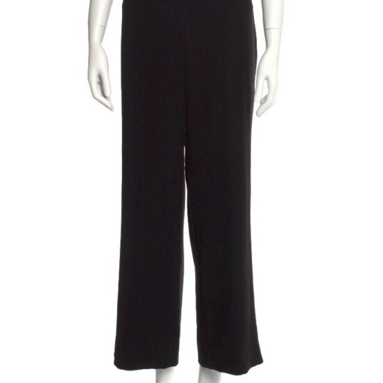 Max Mara Black Wide-leg Pants Silk Detail Lovely Dress Size 10 ~ LUX Quality!
