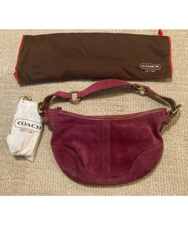 COACH Soho 9658 Purple Suede Hobo Bag Baguette Handbag - Image 2