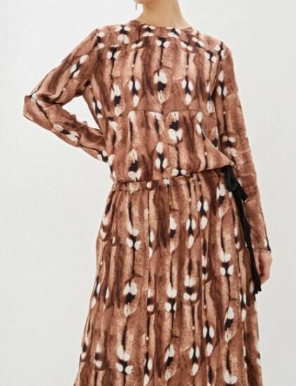 Malene Birger Maxi Dress ~ Eliah Silk Animal Print Shibori Look ~ Sz 38