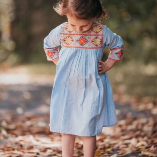 Cheeni Lysette Dress Oxacan Embroidered Striped Mi Golondria ~ Size 3T Adorable