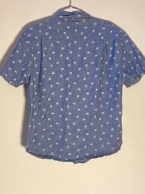 Bonobos Short Sleeve Button Down Shirt Floral Print Chambray ~ Sz L Slim Fit - Image 3
