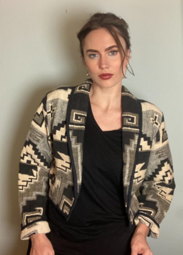 Vintage Southwestern Cropped Vintage Jacket ~ 1980s 90s Y2K Flashback ~ Sz L