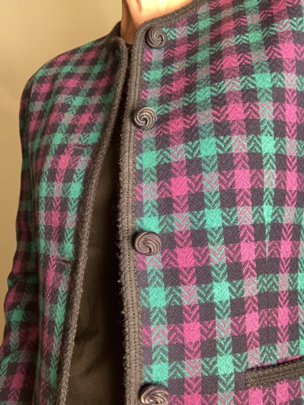 Pendleton Vintage 80s 90s 100% Wool Check Plaid Blazer Evening Jacket ~ Sz 8 - Image 3