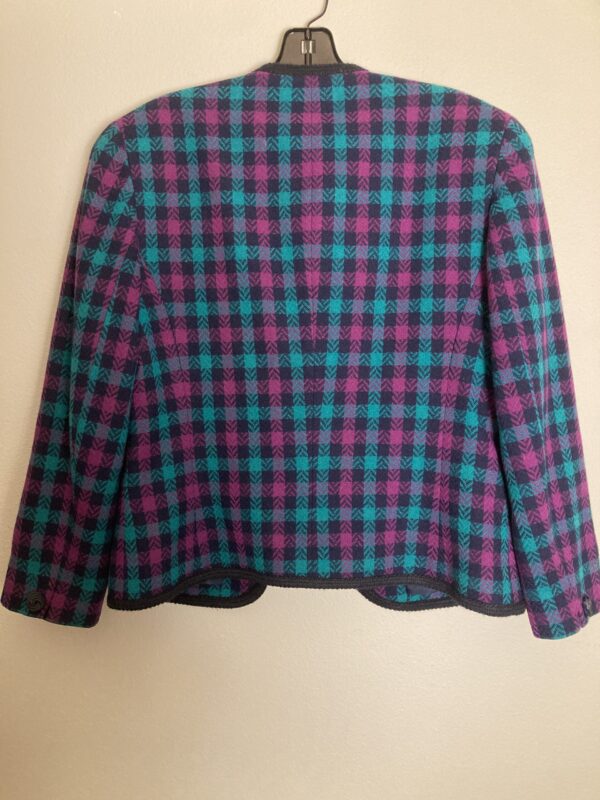 Pendleton Vintage 80s 90s 100% Wool Check Plaid Blazer Evening Jacket ~ Sz 8 - Image 5