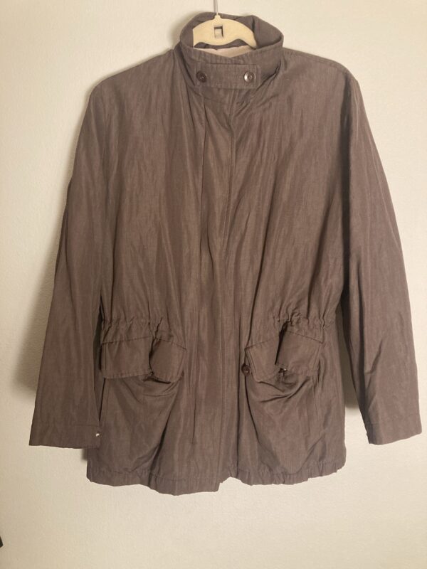 Loro Piana Storm System Brown Mid-length Jacket Luxury Wool/ Linen/ Silk ~ Sz 42 - Image 8