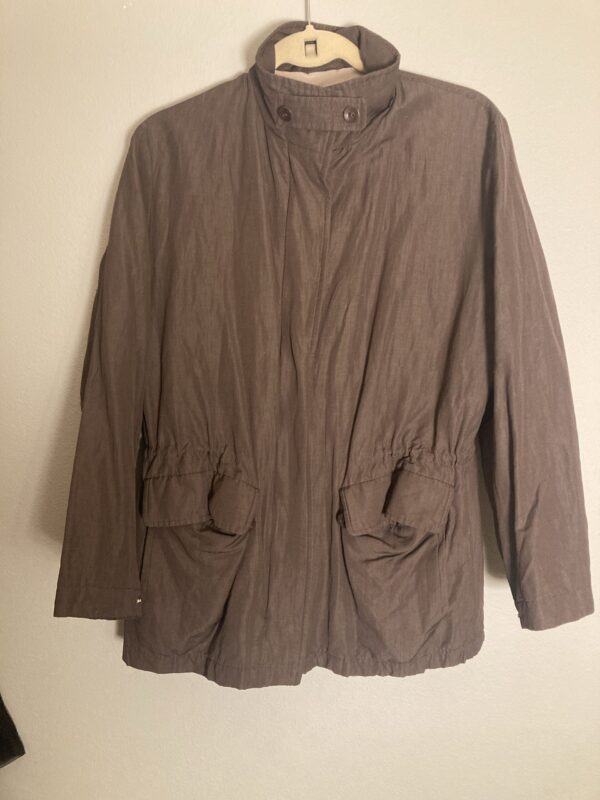 Loro Piana Storm System Brown Mid-length Jacket Luxury Wool/ Linen/ Silk ~ Sz 42 - Image 4
