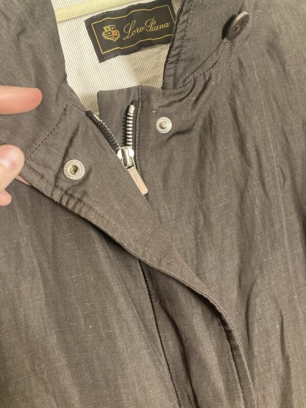 Loro Piana Storm System Brown Mid-length Jacket Luxury Wool/ Linen/ Silk ~ Sz 42 - Image 9