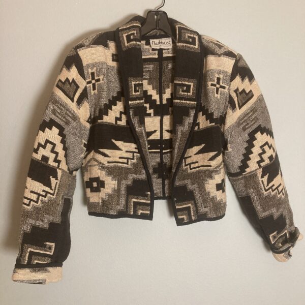 Vintage Southwestern Cropped Vintage Jacket ~ 1980s 90s Y2K Flashback ~ Sz L - Image 3