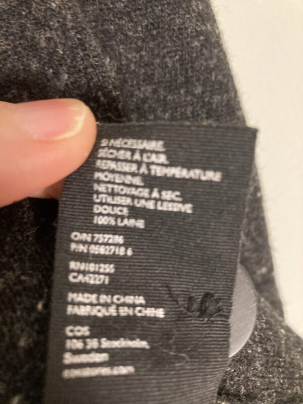 COS Cardigan Black Speckled Wool Blend Hipster Dad Vibes Sz Mens S Womens M/L - Image 5