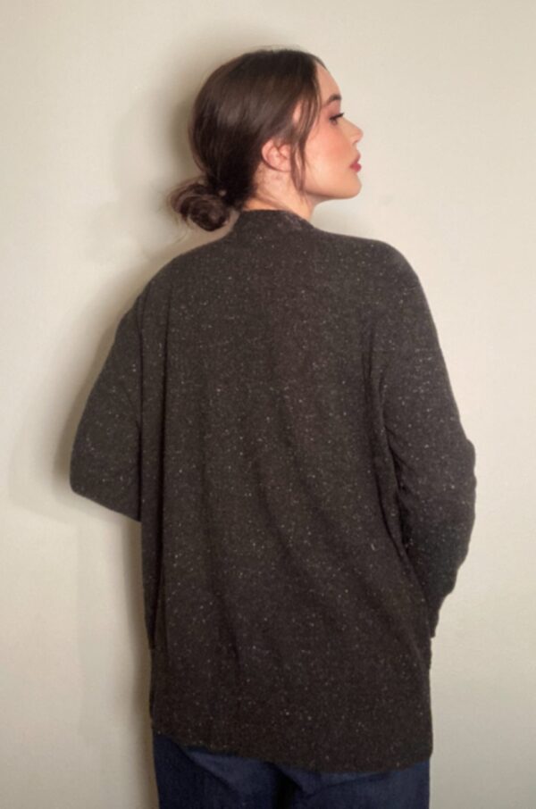 COS Cardigan Black Speckled Wool Blend Hipster Dad Vibes Sz Mens S Womens M/L - Image 3