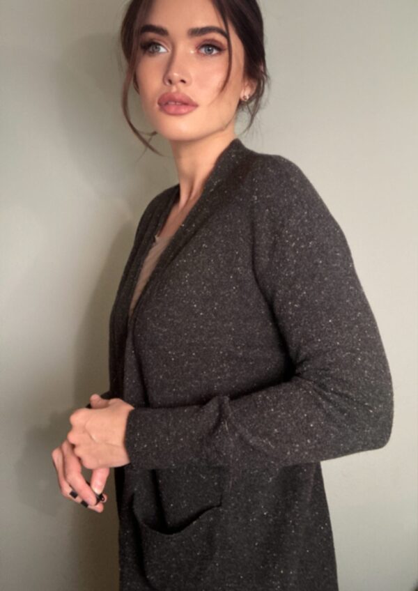 COS Cardigan Black Speckled Wool Blend Hipster Dad Vibes Sz Mens S Womens M/L - Image 2