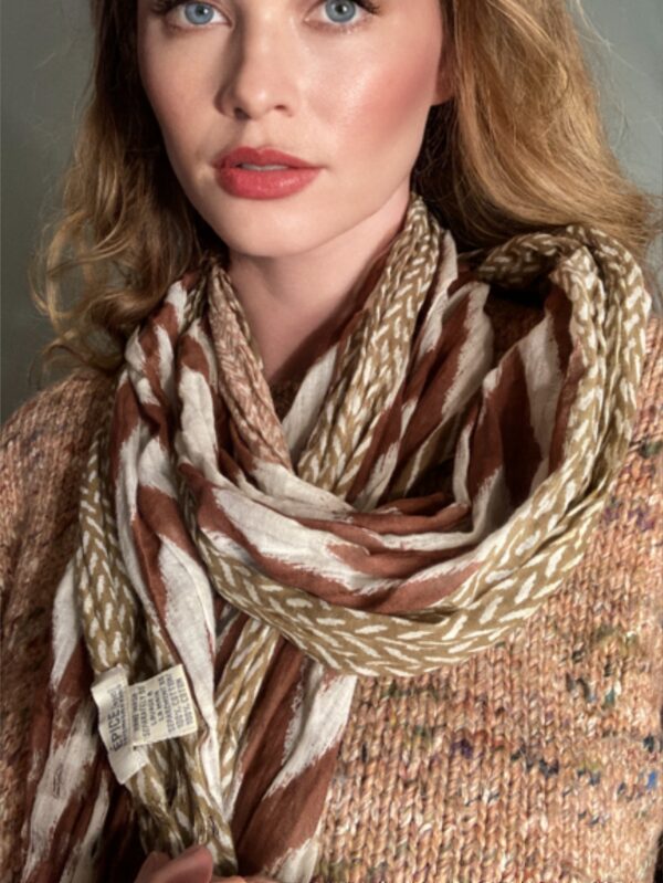 EPICE Scarf Copenhagen Paris Cotton Craftsman Handmade Long Tribal Print