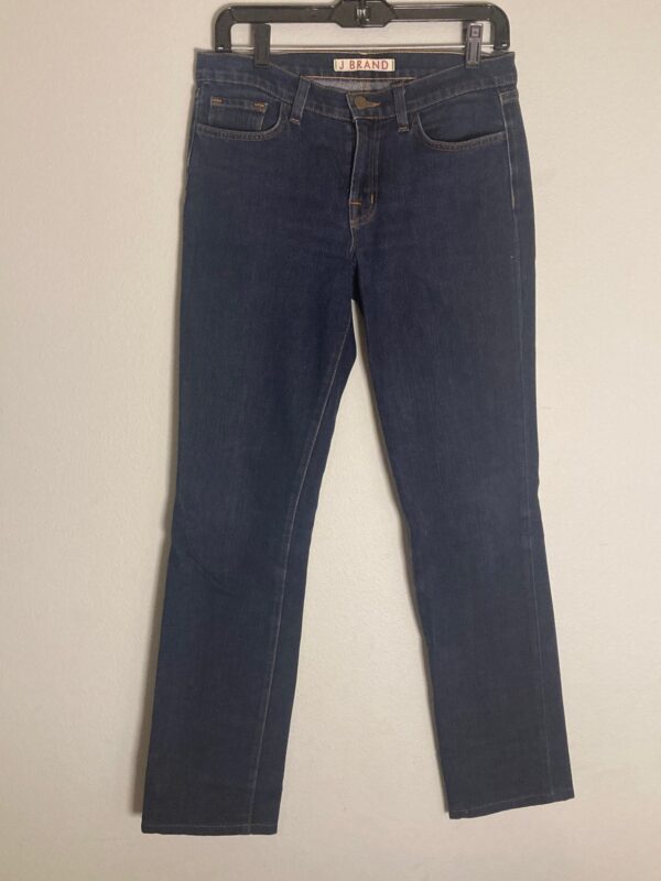 J Brand Premium Denim Jeans Straight Leg Dark Ink Wash ~ Sz 27 w 32 Inseam