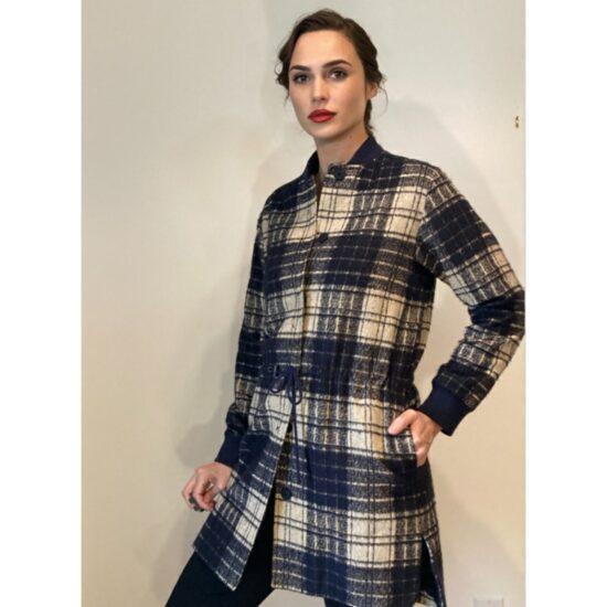 Cacharel Cotton Blend Car Coat RL Inspired Navy White Check Equestrian Sz M Est