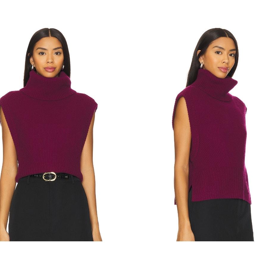 Simkhai Maple Vest Top Magenta Acai Wool Cashmere ~ So Soft ~ Sz S