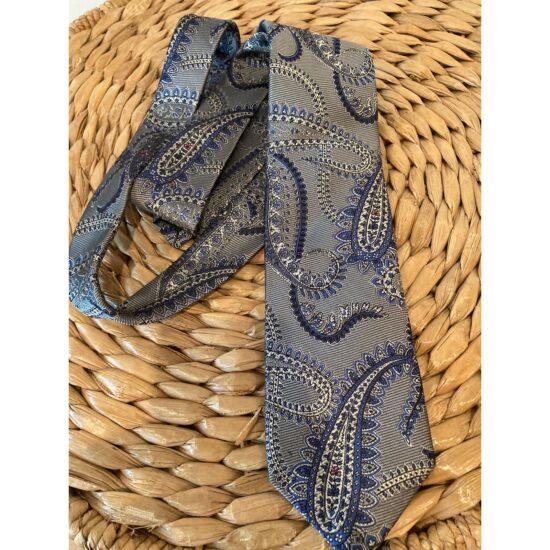 Robert Talbott Carmel Paisley Blue Tie Hand Sewn Silk Classic Perfect Condition
