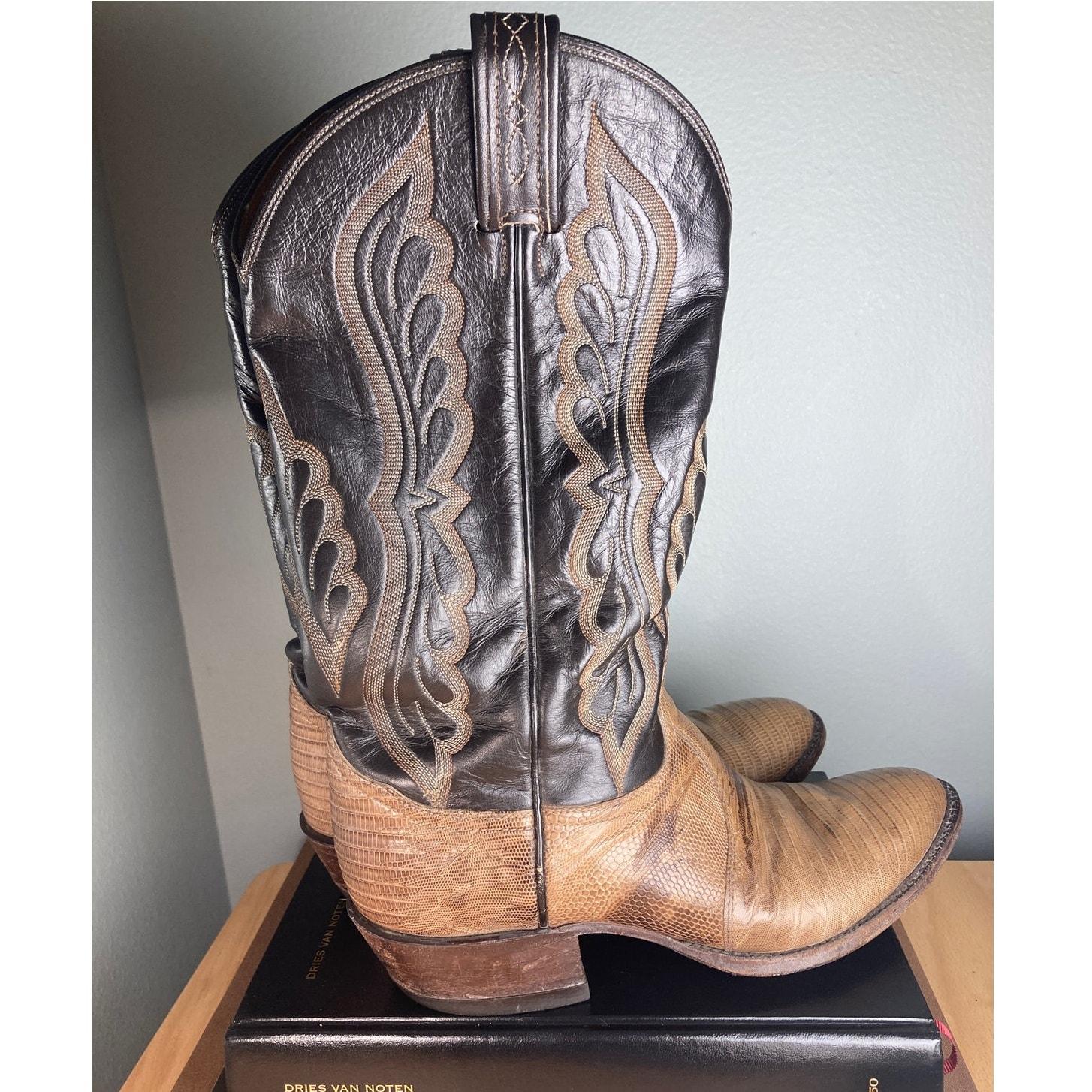 Tony Lama Vintage Men's Lizard Limited Edition Rare 8817 Western Boots Sz 9D