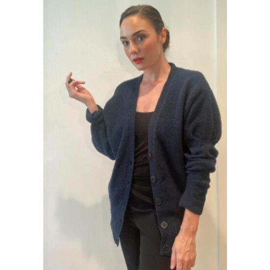 T Alexander Wang Soft Cozy Teal Blue Wool Sweater Oversized Soft Cardigan Sz S