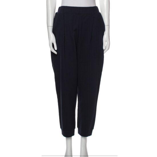 Max Mara Leisure Navy Cotton Jogger Pants Luxury Lounge Travel ~ Sz L