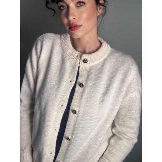 Vintage Look 1950s Sockhop Long Sleeve Knit Cardigan Demure Unbranded Sz L