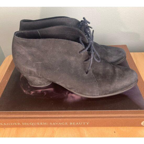 Arche Musiq Black Noir Nubuck Chukka Booties Lace-up Fall Staple ~ Sz 40 9/9.5