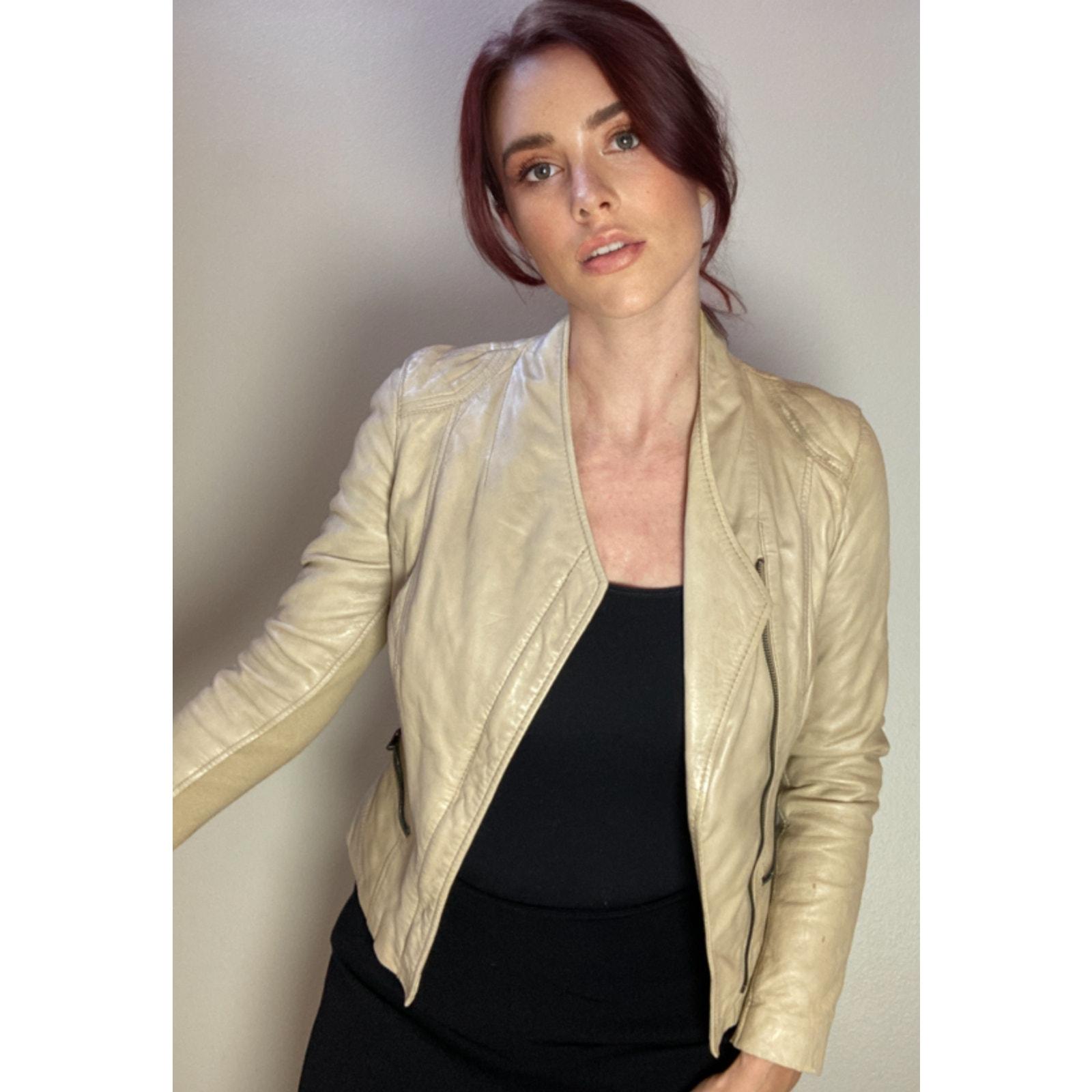 Marc New York Lamb Leather & Knit Jacket Cropped Buttery ~ Sz XS As Is Repair